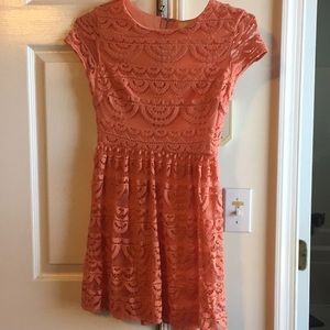Coral lace dress